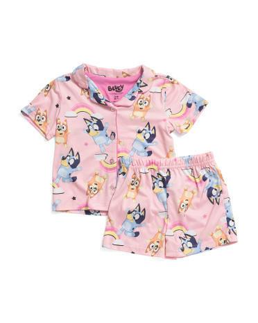 Toddler Girls Hooray Coat Front Pajama Set | TJ Maxx