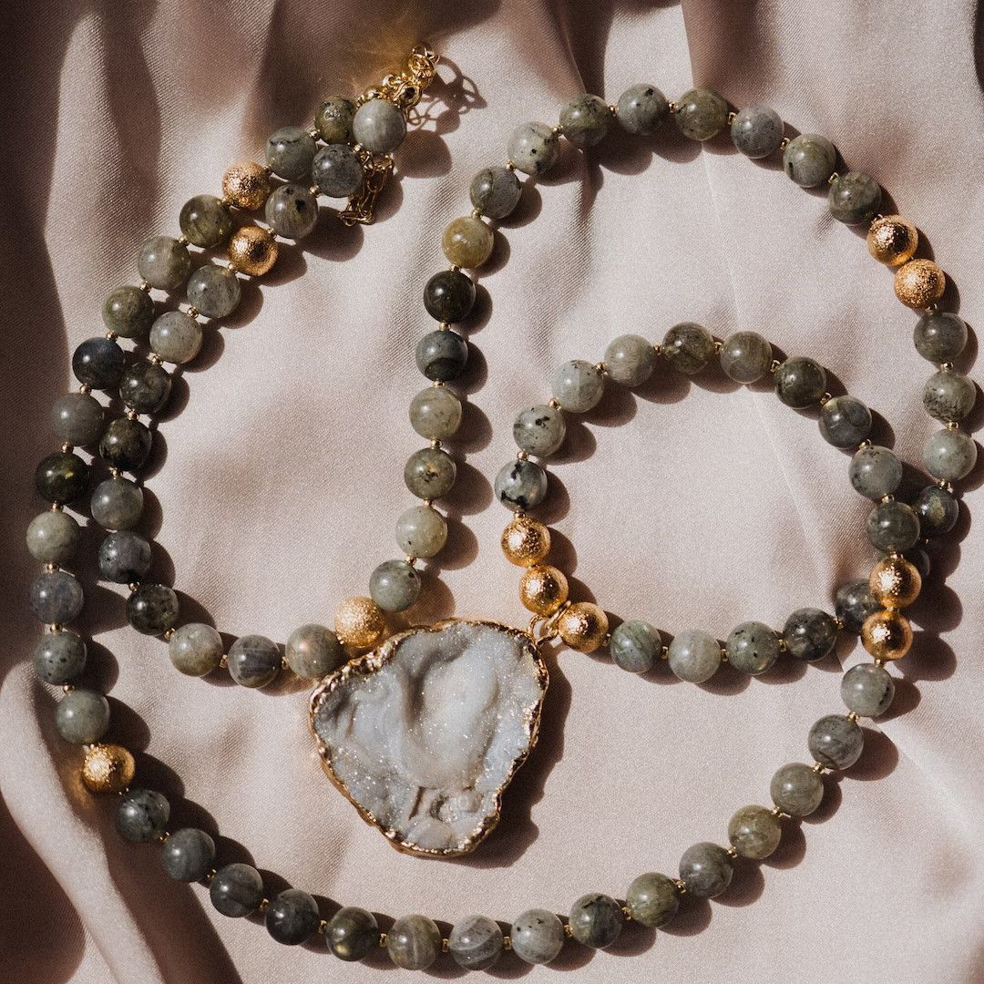 Crystal Necklace, Boho necklace, Spiritual Protection, Handmade Jewelry, Labradorite Pendant | Etsy (US)