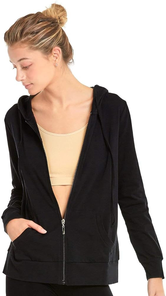 Sofra Women's Thin Cotton Zip Up Hoodie Jacket | Amazon (US)