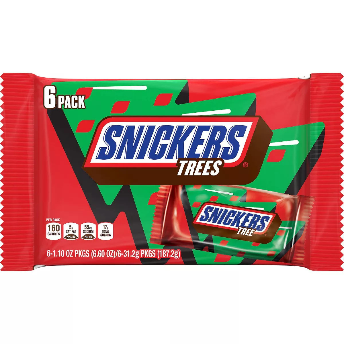 Snickers Holiday Tree - 6.6oz/6ct | Target