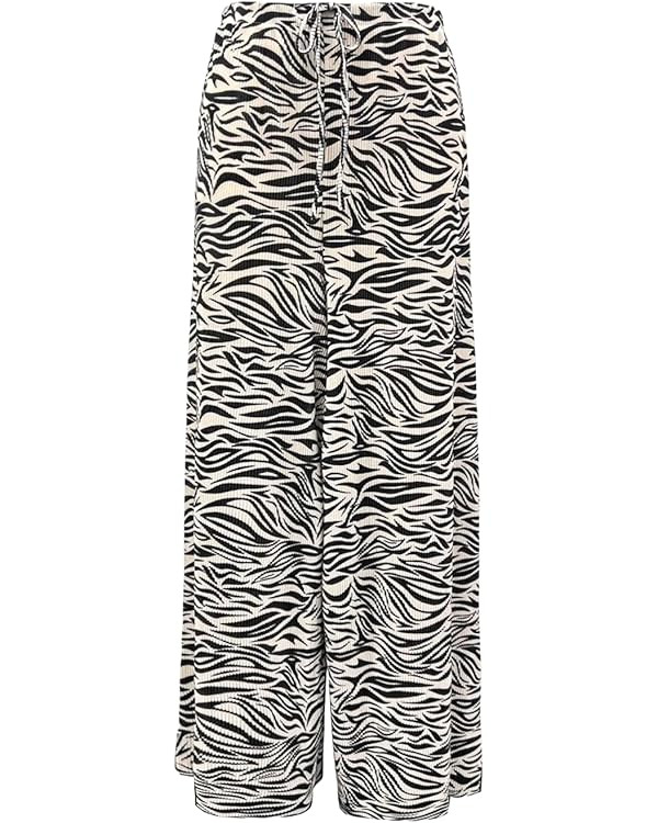 EXTRO&VERT Multi Colour Wave Print Pleated Pants | Amazon (US)