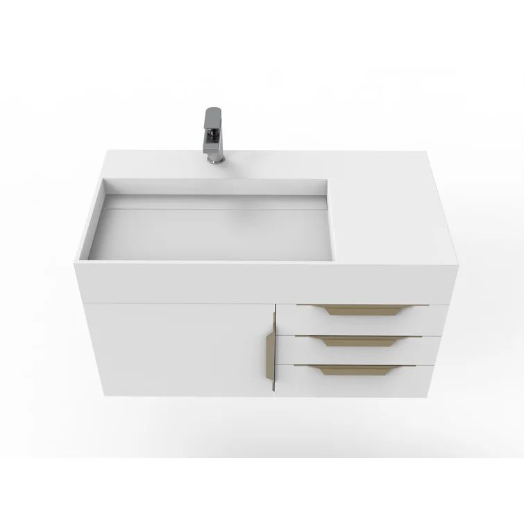 Bassi 36" Wall-Mounted Single Bathroom Vanity Set | Wayfair North America