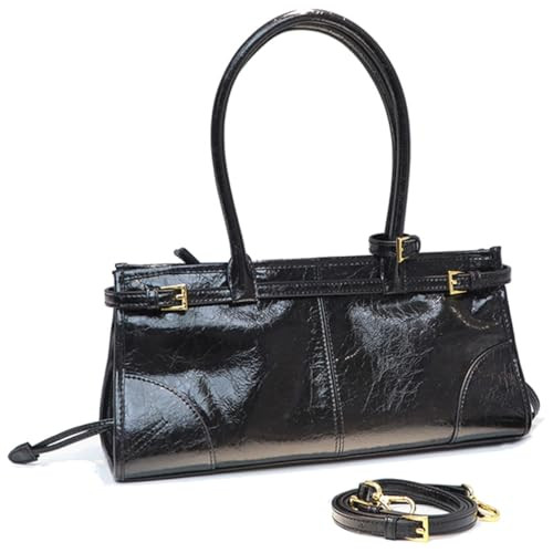 P. Atelier Black Women's Crossbody handbags Black Purse Shoulder Bag Soft Faux Leather Zipper Closure | Amazon (US)