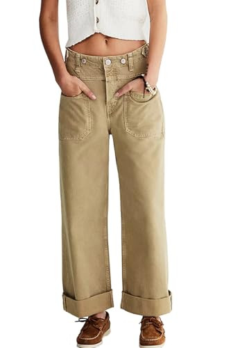 Allimy Womens Jeans High Waisted Straight Leg Baggy Boyfriend Jeans for Women Trendy 2026 Cargo P... | Amazon (US)