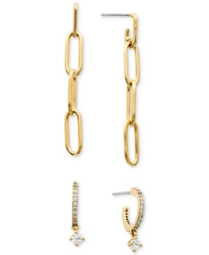 Ava Nadri 2-Pc. Set Chain Drop Earrings & Cubic Zirconia Dangle Hoop Earrings | Macys (US)