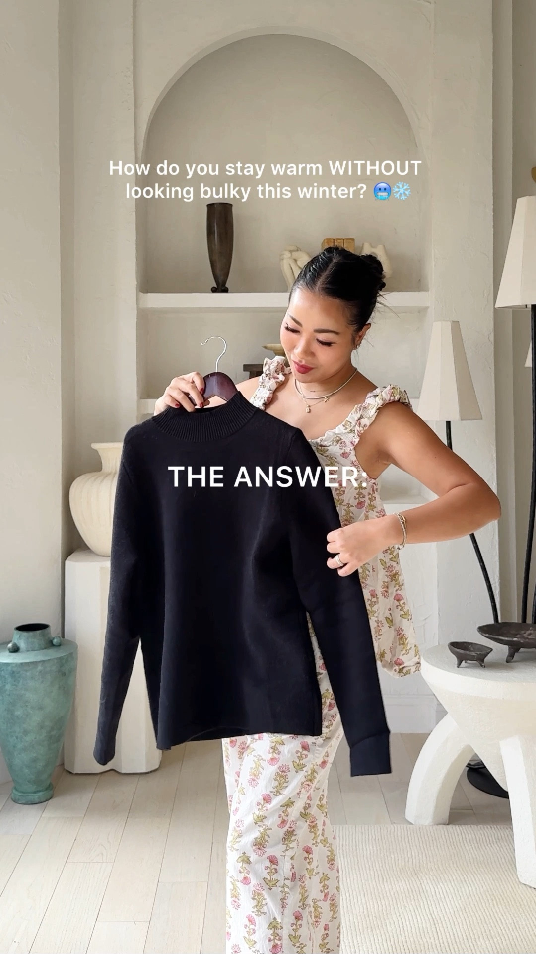 For size reference, I’m 5 ft 115 pounds. 

FLEECE LINED SWEATER: I’m wearing a size Small. It’s a relaxed slim look on me. Great tucked in (as seen here with the trousers and skirt) and simply folded under (as seen here with the jeans and barrel leg sweatpants). A warm option for work, everyday and travel. 

TROUSERS: I’m wearing a 4 Short. I can also fit into a 2 Short, but the 4 Short fits more comfortably with my postpartum tummy. I’ve had these pants for years. A classic!
JEANS: I’m wearing a 26 and shorten it by 2 inches to keep the full length look with flats. 
COAT: I’m wearing an XS. Great upper body fit. I had to shorten it by a few inches. Beautiful color! 
SWEATPANTS: I’m wearing an XS. Petite friendly and so plush and thick!

#LTKFindsUnder50 #LTKPetite #LTKSeasonal