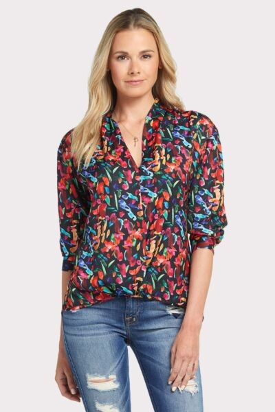 Bold Floral Wrap Top | Evereve