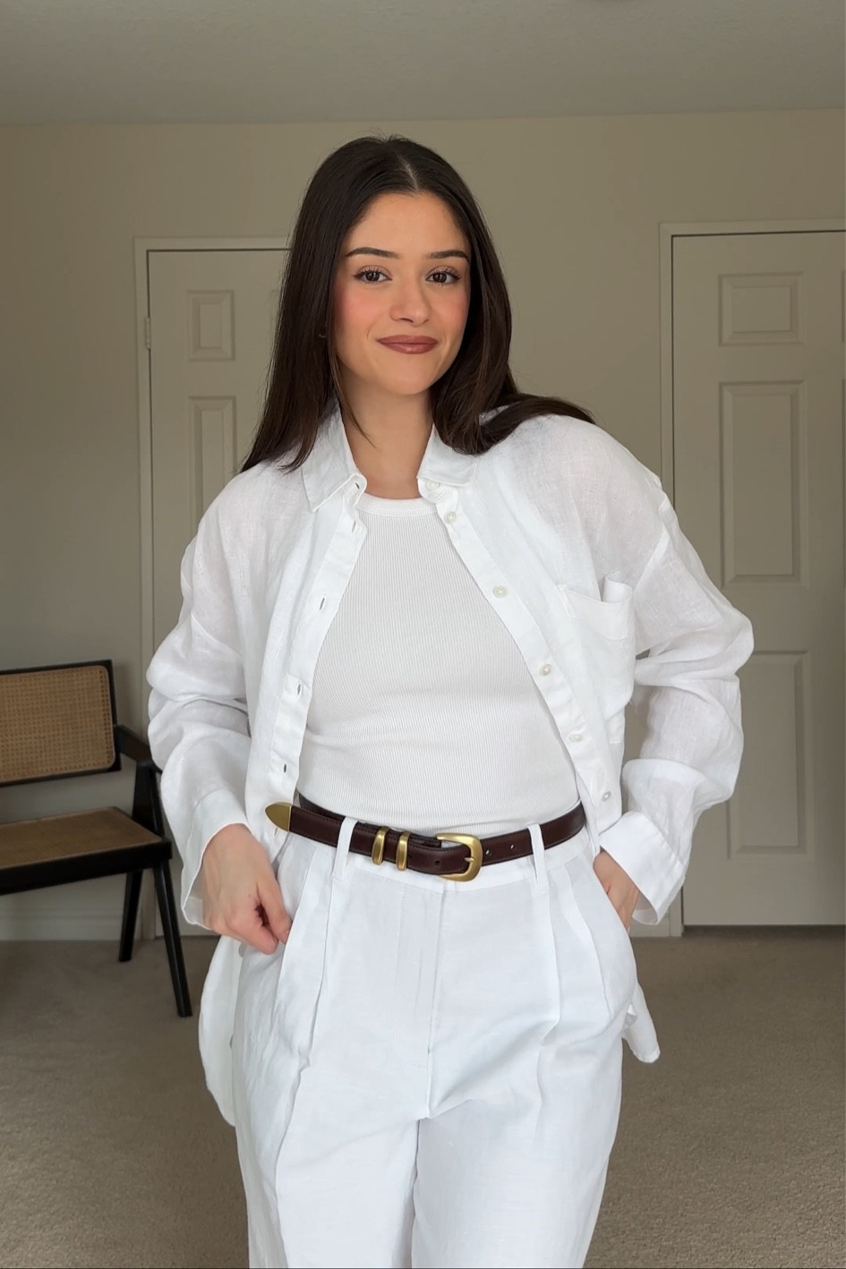 All white modest summer linen outfit

#LTKstyletip
