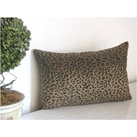 Animal Print Designer Lumbar Pillow Cover Leopard Sofa Cheetah Bed Brown Support | Etsy (US)