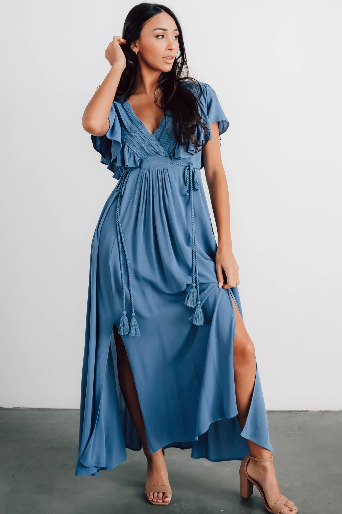 Jennifer Deep V Maxi Dress | Baltic Born