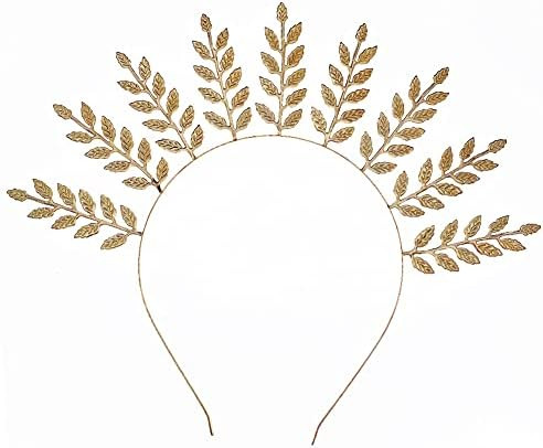 Roman Leaf Crown Headband Vintage Roman Goddess Costume Accessory Headdress Bride Golden Laurel Leaf | Amazon (UK)