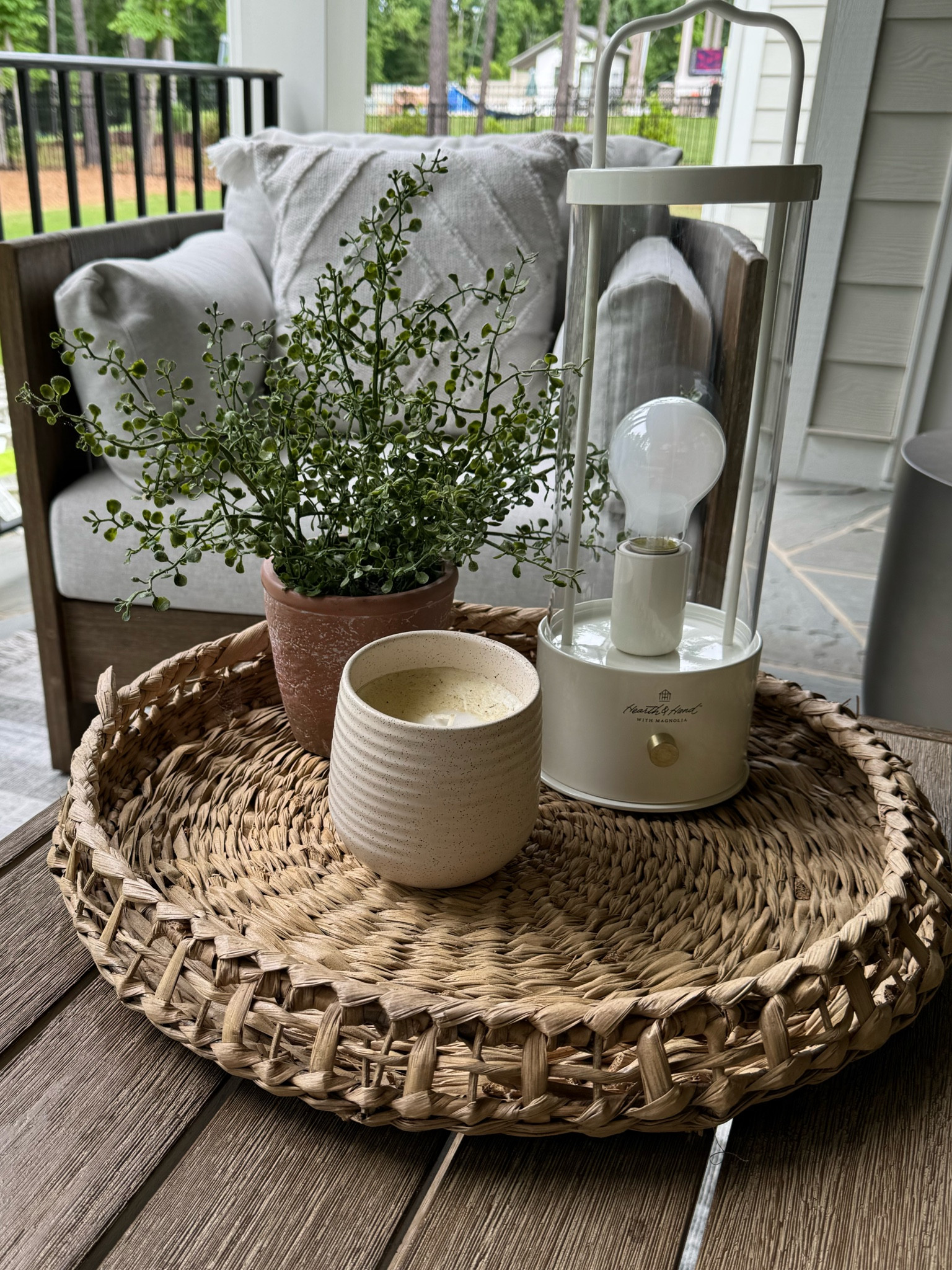 Rechargeable battery-powered lantern. Outdoor patio. Outdoor home decor. Target. 

#LTKHome