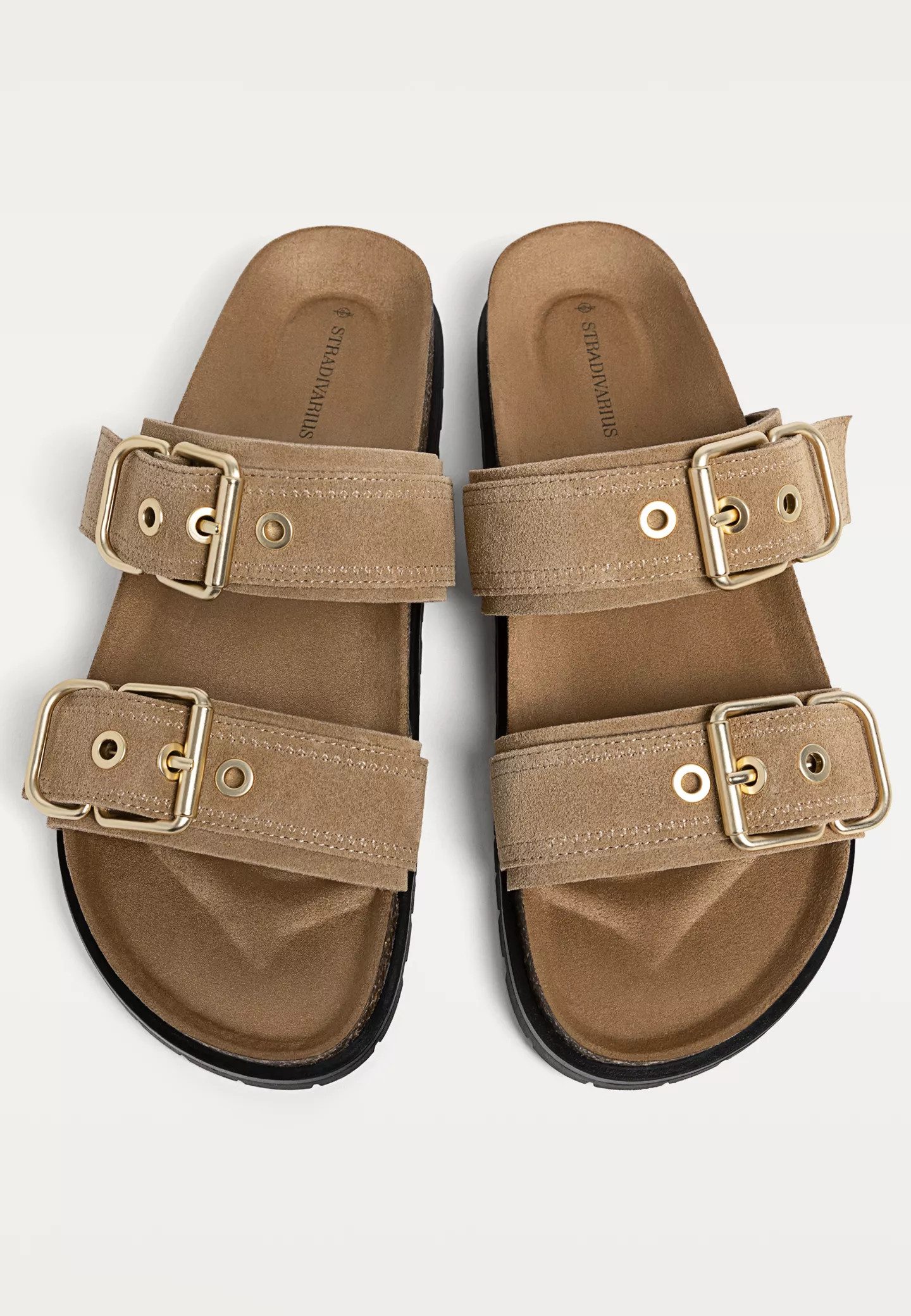 Flat leather sandals - Women's Leather | Stradivarius United Kingdom | Stradivarius (UK)