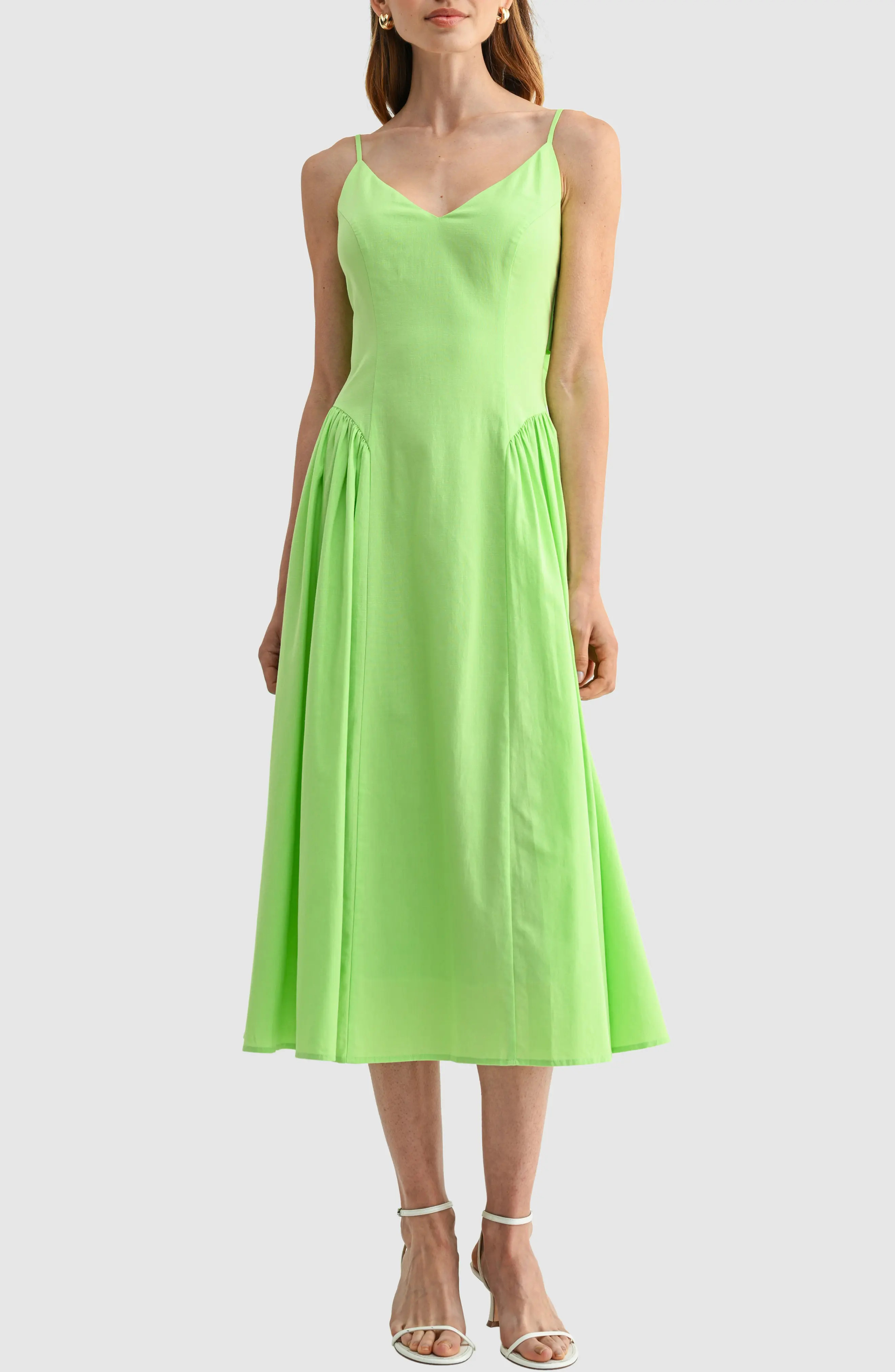 Back Bow Fit and Flare Midi Dress (Women) | Nordstrom | Nordstrom