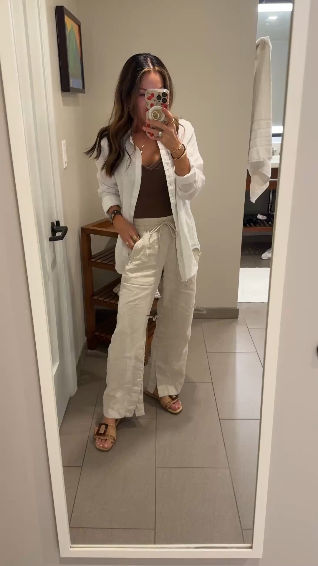 OOTD Maui on a chili morning. My favorite linen pants that come in petite, reg, tall. I’m wearing the XXS petite. Linen button down in size small. I ordered up a size so I can wear as a swim coverup. Tank with built in bra with XS. Summer slides TTS

#LTKSeasonal #LTKTravel #LTKootd