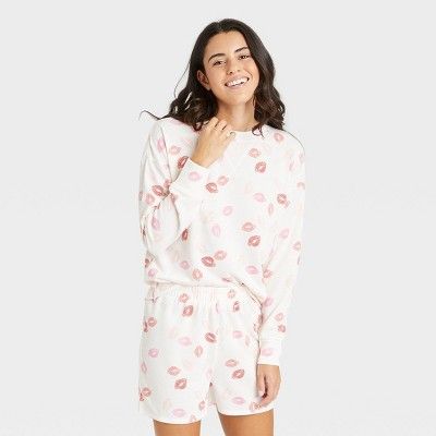 Women's Kisses Valentine's Day Pajama Set - Grayson Threads White | Target