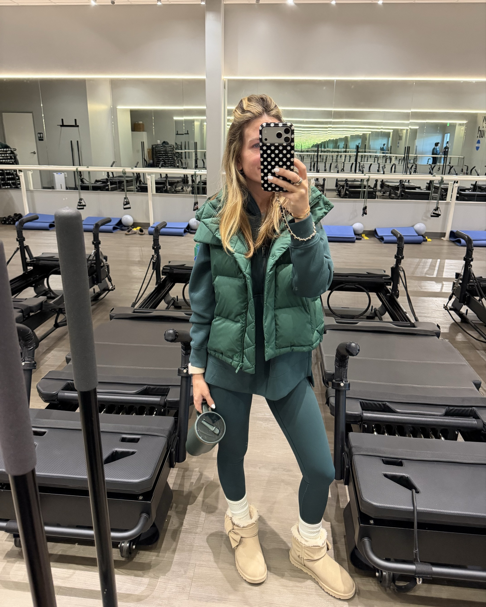 Made it to Pilates! 
Spanx booty boost leggings 
Spanx pullover
Lululemon vest 
Amazon grip socks 
Hydrojug use code ASHLEE

#LTKmorningroutine #LTKselfcare #LTKootd