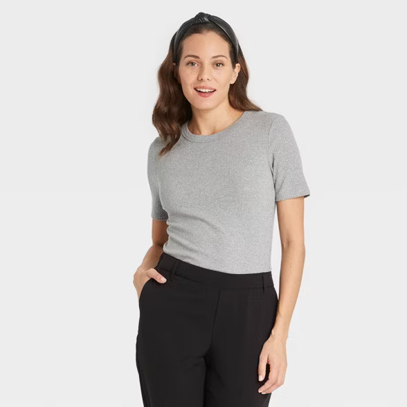 Women's Short Sleeve Rib T-Shirt - A New Day™ | Target