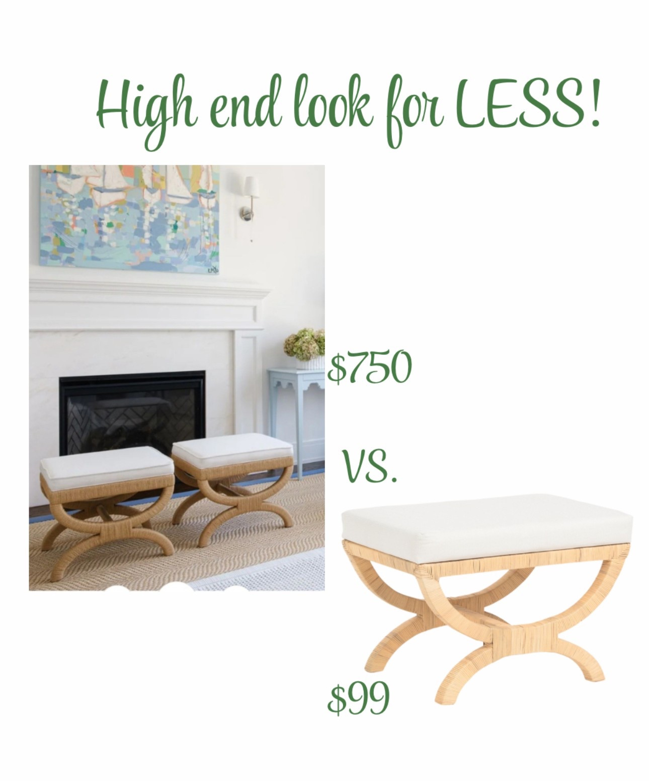 High end look for less, rattan ottoman, ottoman, woven ottoman, grandmillennial finds

#LTKHome #LTKStyleTip