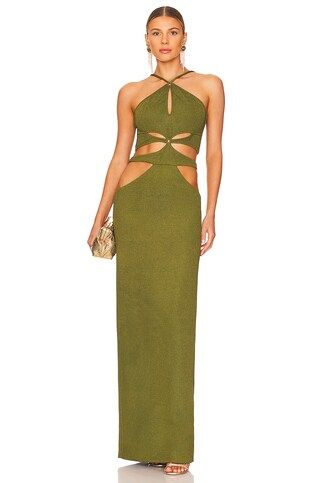 PatBO Asterick Knit Maxi Dress in Olive from Revolve.com | Revolve Clothing (Global)