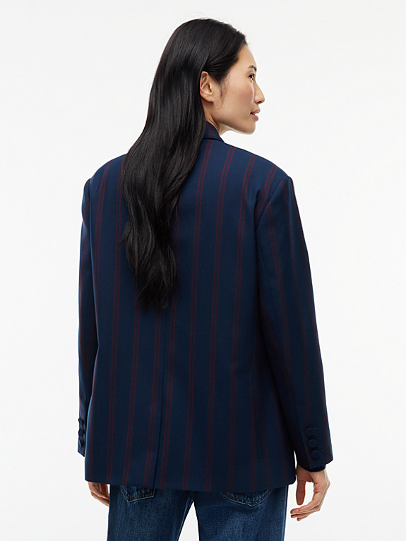 Relaxed Fit Wool Blend Double Breasted Blazer | Blue | Tommy Hilfiger | Tommy Hilfiger UK