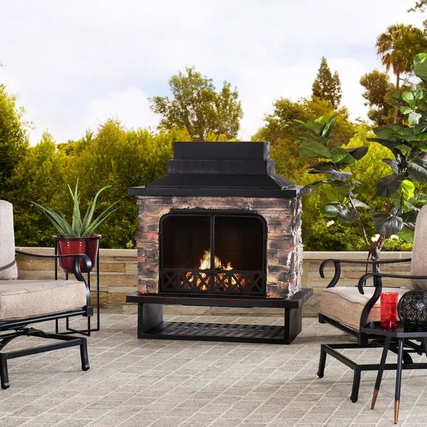 Pirtle Steel Wood Burning Outdoor Fireplace | Wayfair North America