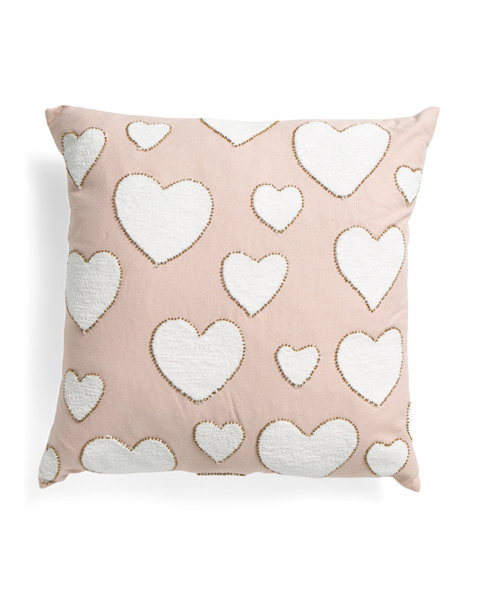 20x20 Hearts Beaded Pillow | TJ Maxx