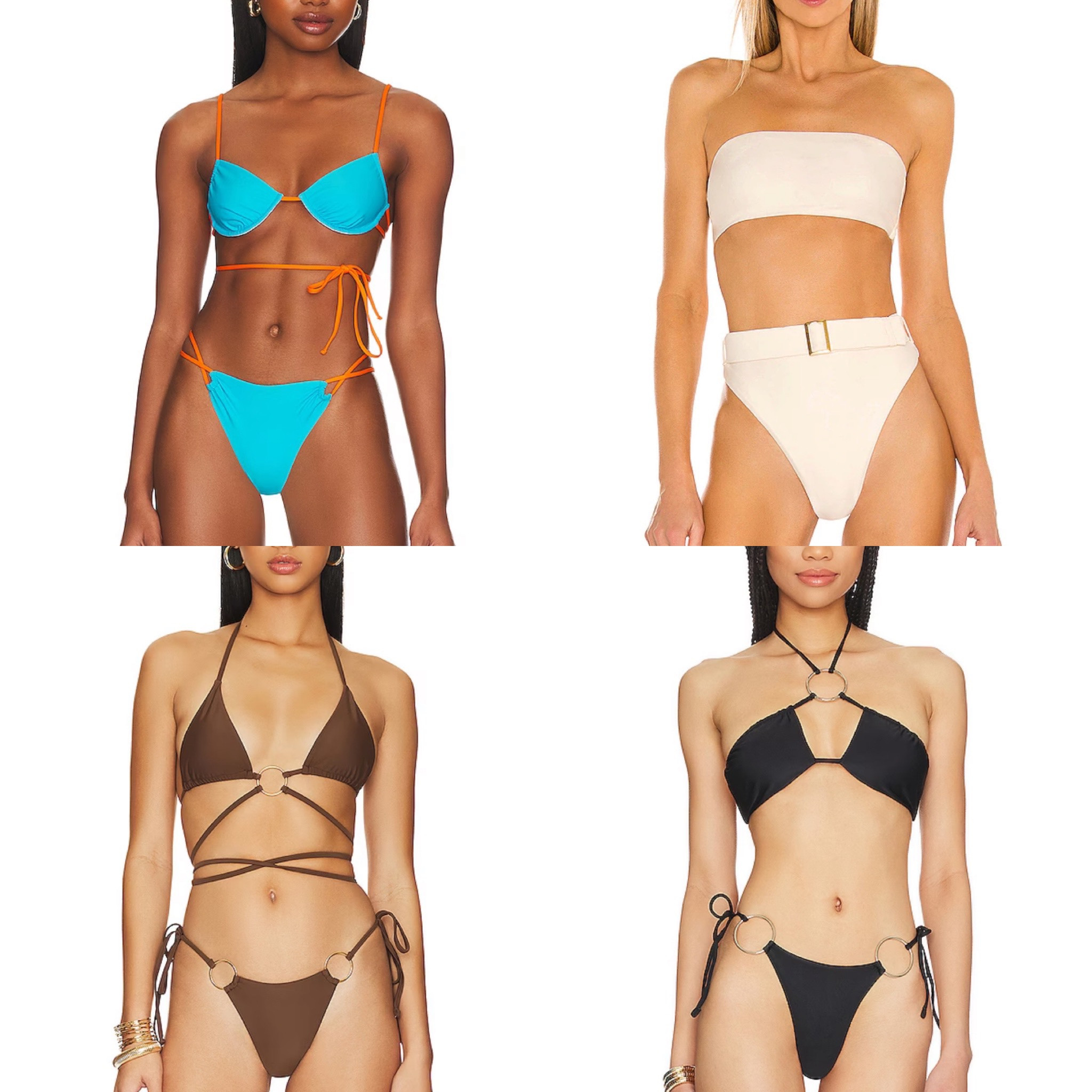 swimsuits, vacation outfits, spring break, bikini, high waisted, hoop, blue, black, cream, brown, beach, pool, swimwear. ✈️

#LTKtravel #LTKunder100 #LTKswim