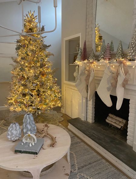 Flocked white Christmas Tree, Holiday home decor, Christmas Decor - my pre-lit tree is 9 feet and only $499. The 7.5 ft is $350. 
This is the best one I've found and it's beautiful.
One flickering light setting if you like the movement - looks like a fireplace flicker.
My quilted monogrammed stockings are the large size.

#fauxtree #christmastree #flockedtree #flocked #christmas #christmasdecor
Flocked tree, white flocked Christmas tree, holiday home, faux tree, artificial Christmas tree, Christmas decorations, king of christmas, snowy tree, green Christmas tree, white Christmas tree, bedroom, home, decor, holiday decor, ornaments, stockings, pastel holiday, white holiday decor, bottle brush trees, pink decor, white Christmas, neutral holiday decor