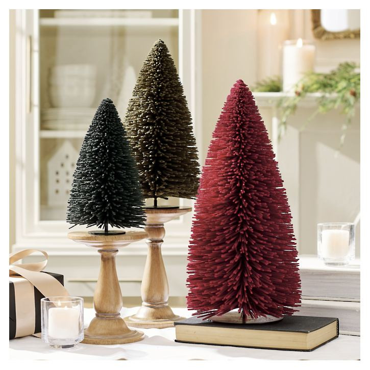 Flocked Holiday Tabletop Trees, Set of 3 | Grandin Road | Grandin Road