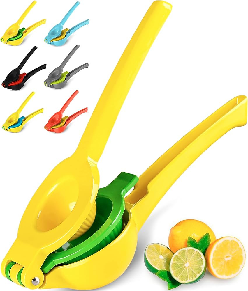 Zulay Metal 2-In-1 Lemon Lime Squeezer - Hand Juicer Lemon Squeezer Gets Every Last Drop - Max Ex... | Amazon (US)