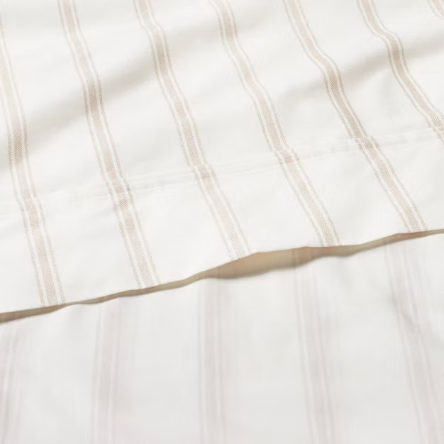 Cotton Percale Tick Stripe Sheet Set - Hearth & Hand™ with Magnolia | Target