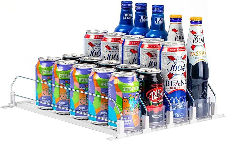 Drink Organizer for Fridge, Baraiser Self-Pushing Soda Can Organizer for Refrigerator, Pantry and... | Amazon (US)