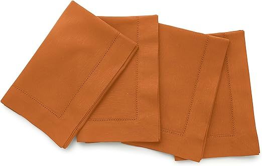 Solino Home Cotton Linen Napkins Pumpkin Spice – Fall, Halloween Dinner Napkins 20 x 20 Inch ... | Amazon (US)