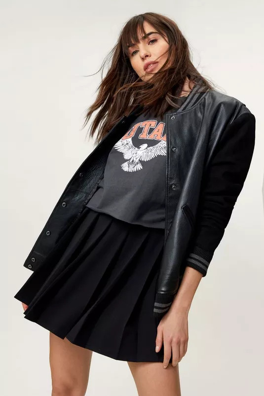 Structured Pleated High Waisted Mini Tennis Skirt | Nasty Gal (US)