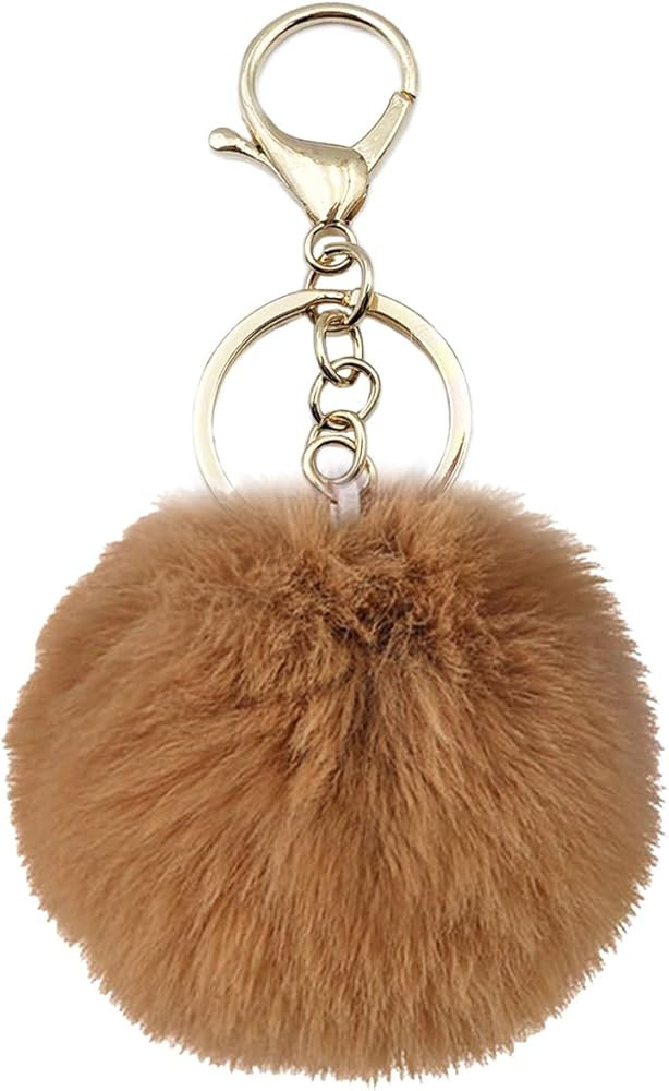 Unpafcxddyig Faux Rabbit Fur Ball Pom Pom Keychain for Car Key Ring Phone Handbag Charm Tote Pend... | Amazon (US)