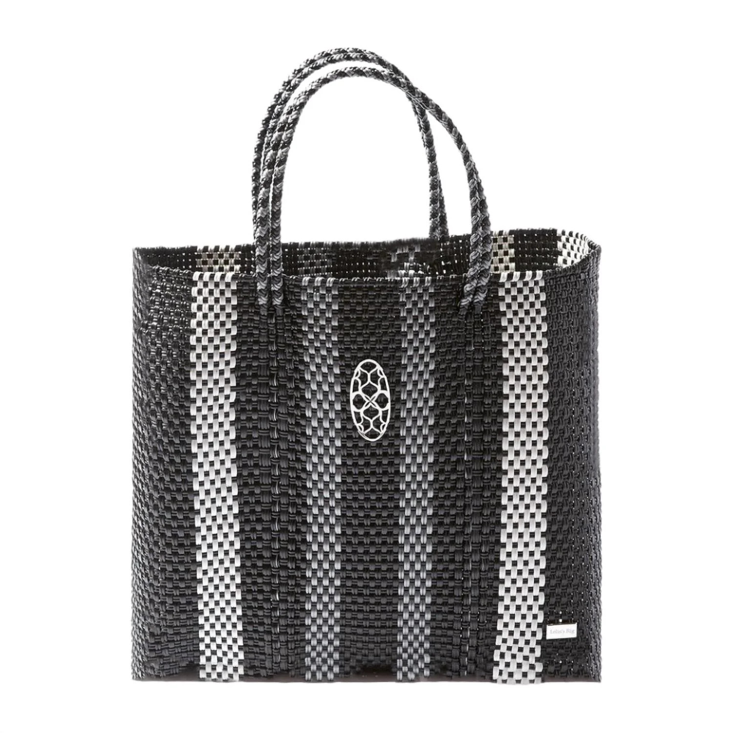 Women's Handmade Tote Bag In Black Stripe | Shop Simon