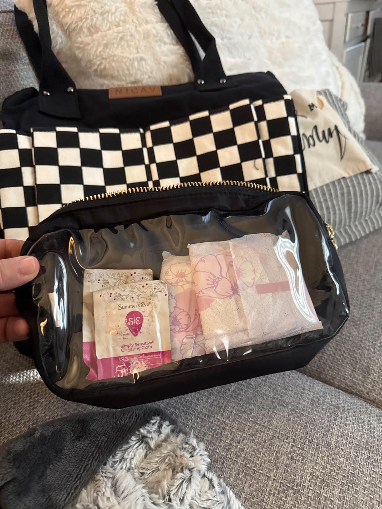 Embla Clear Cosmetic Bag Makeup Case, Clear Zipper Make Up Pouch and Toiletry Travel Tote, Cute S... | Amazon (US)