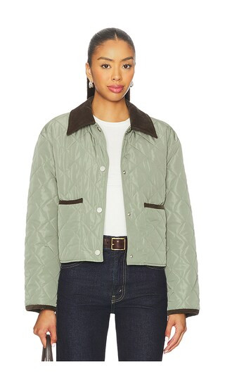 Elodie Nina Quilted Jacket in Olive | Revolve Clothing (Global)