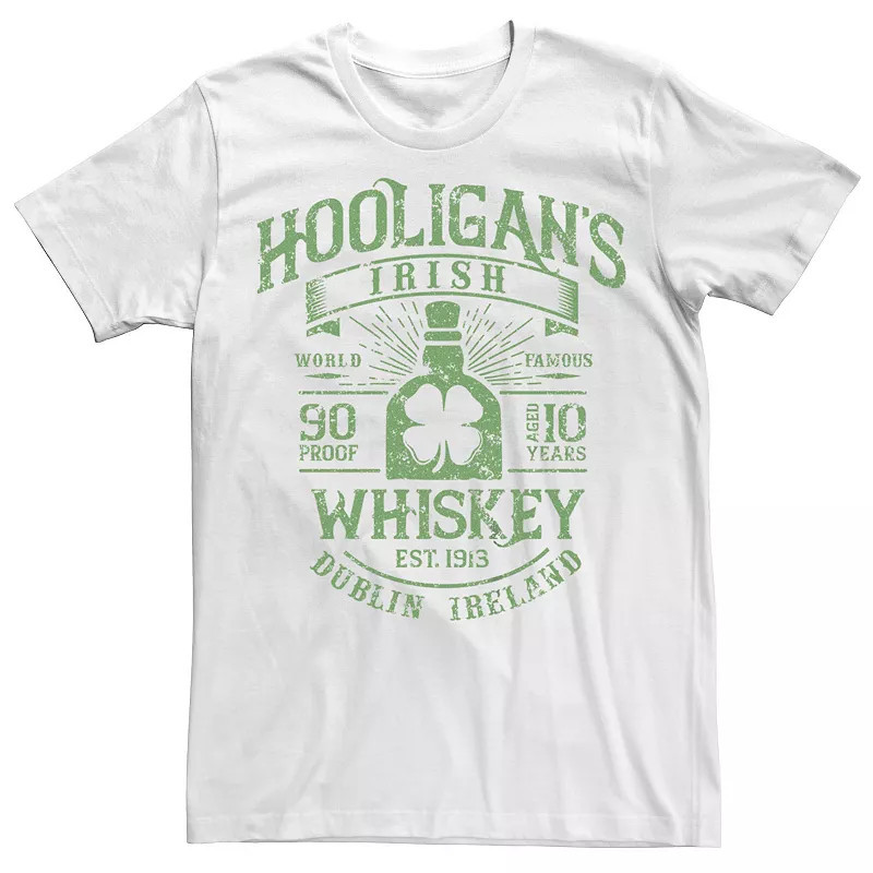 Men's Hooligans Irish Whiskey Tee, Size: XXL, White | Kohl's