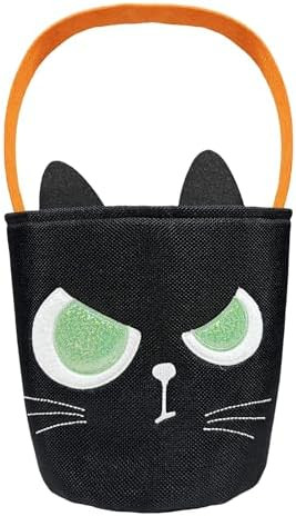 Halloween Candy Bucket & Trick or Treat Bag – Cute Pumpkin Basket for Kids, Reusable Halloween ... | Amazon (US)