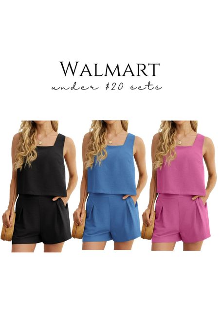 Sale alert! Cutest matching set under $20 right now on Walmart! I have it in black and just ordered the blue! 😍 Fit true to size  #walmartpartner #walmartfashion @walmartfashion

#LTKxWalmart #LTKFindsUnder50 #LTKSaleAlert