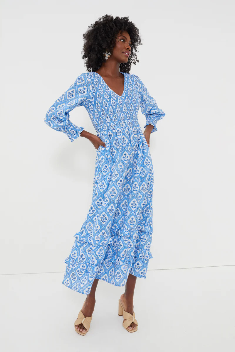 Exclusive Ocean Trellis V Neck Isabel Dress | Tuckernuck (US)