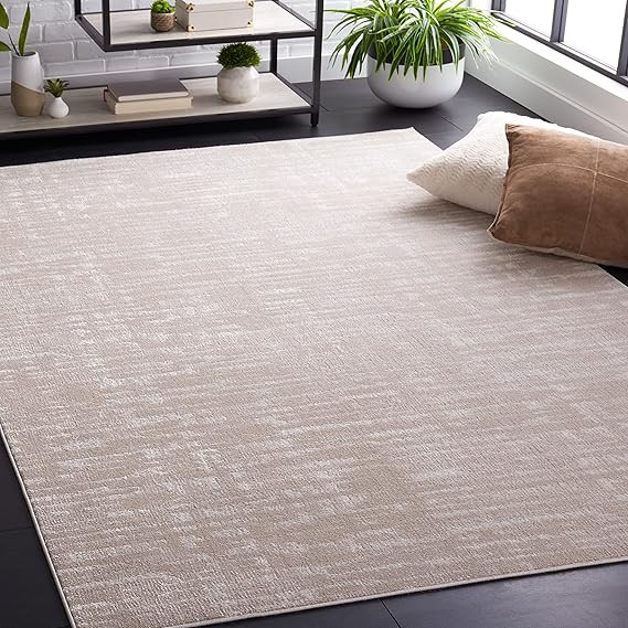 Safavieh Bayside Collection 5'3" x 7'6" Beige/Ivory BAY132B Machine Washable Area Rug | Amazon (US)
