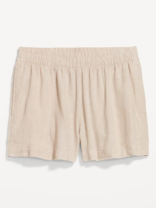 High-Waisted Linen-Blend Pull-On Shorts -- 3.5-inch inseam | Old Navy (US)