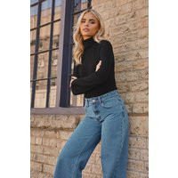 Womens Petite roll/polo neck Jumper - Black - 16-18 | NastyGal UK