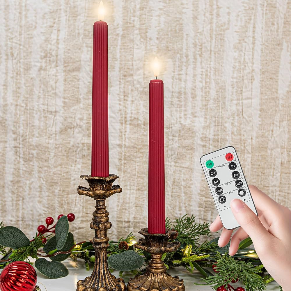 Flameless Candles with Remote, 2 Pack Battery Operated Candles Timer Flickering LED Fake Plastic ... | Amazon (US)