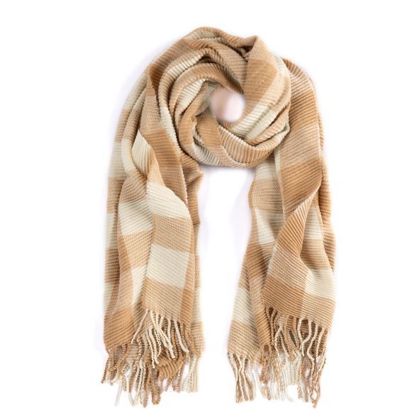Shiraleah Jules Camel and White Plaid Scarf | Target