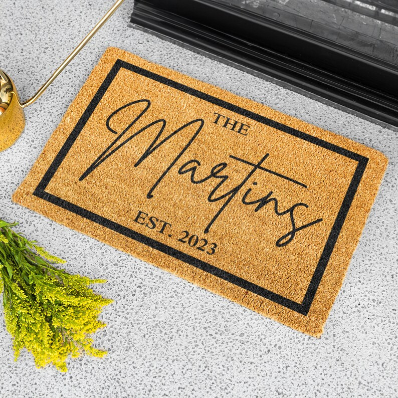 Personalized Last Name Doormat Established Gift, Wedding Gift for Couple Custom Welcome Mat Last ... | Etsy (US)