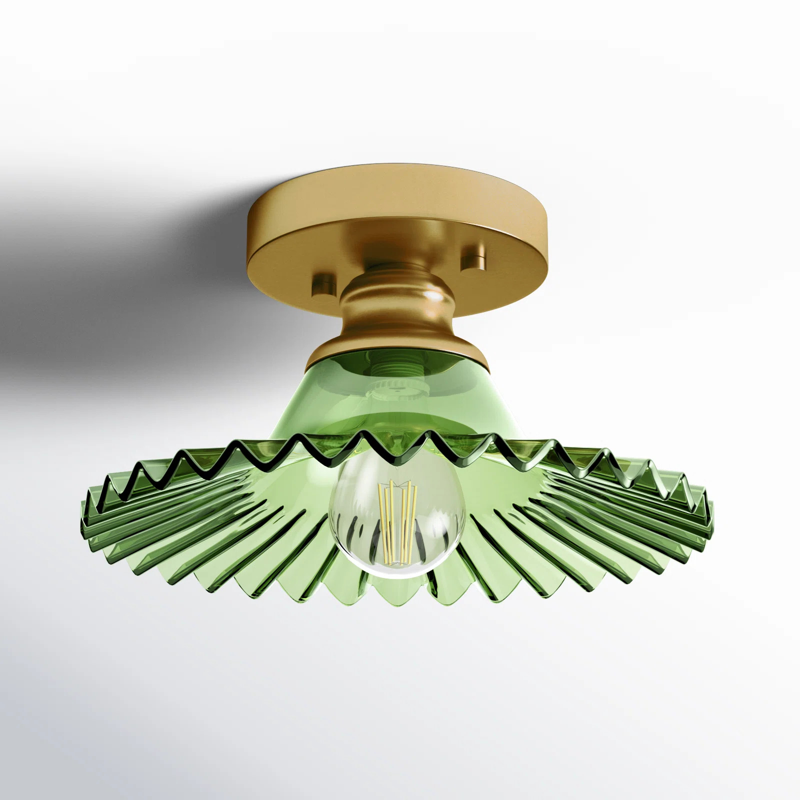 Joss & Main Saffon 8.5" Retro Scalloped Semi Flush Mount | Wayfair | Wayfair North America